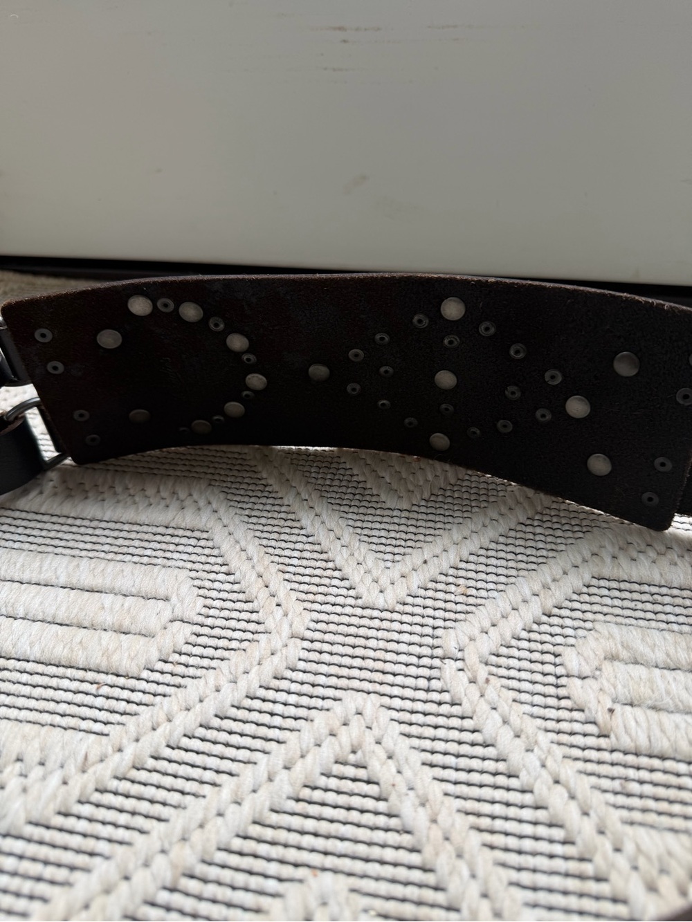Y2K Candies Wide Black Leather Studded Double Buckle Skinny Straps Belt L/XL - Picture 10 of 15